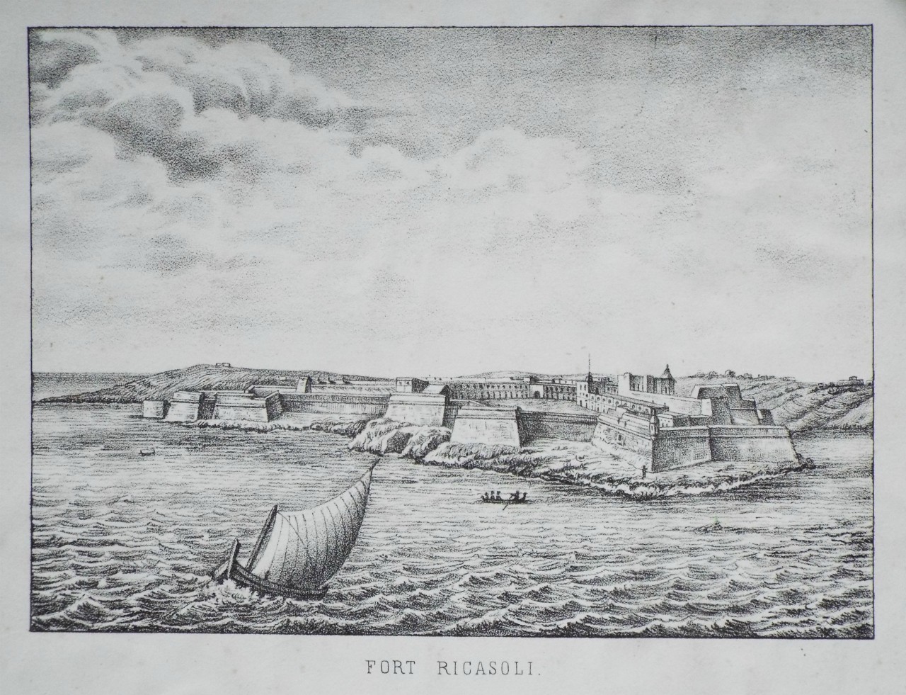 Lithograph - Fort Ricasoli.